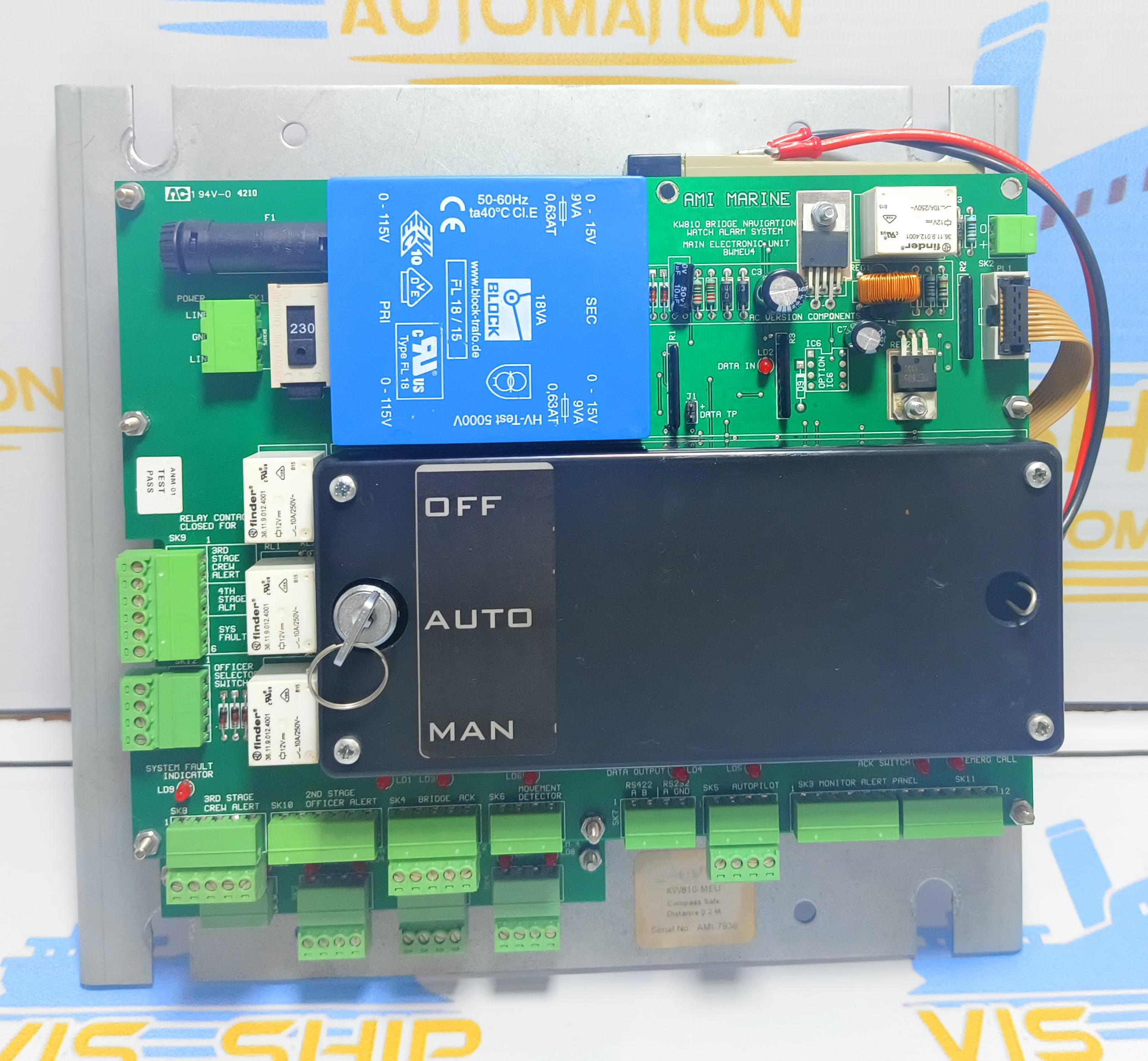 AMI MARINE KW810  BRIDGE NAVIGATIONAL WATCH ALARM SYSTEM  MAIN ELECTRONIC UNIT BWMEU4
