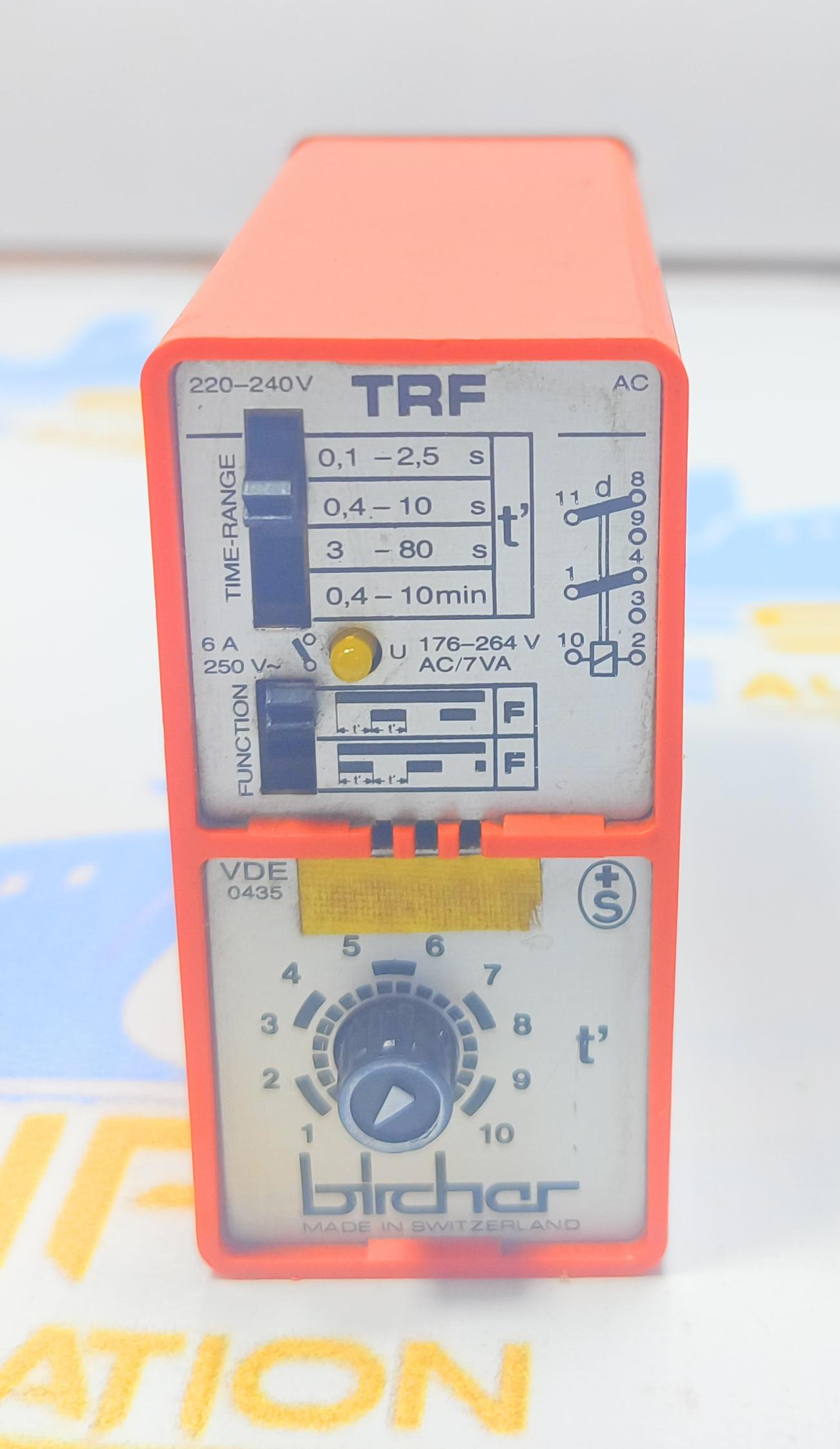  BIRCHER  TRF VDE 0435 TIME RELAY 220-240 V 