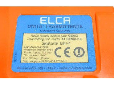 ELCA TRANSMITTING UNIT TYPE : GENIO MODEL : AT GENIO -P.E SERIAL NO : E84744