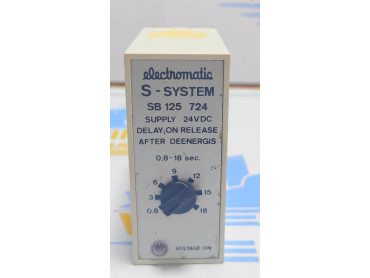 ELECTROMATIC S-SYSTEM SB 105 724 DELAY ON RELEASE TIMER RELAY 24VCD 