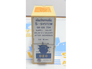 ELECTROMATIC S-SYSTEM SB 105 724 DELAY ON RELEASE TIMER RELAY 24VCD D-20