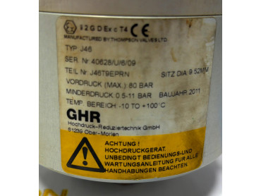 GHR PRESSURE REDUCER J46 ( MAX 80 BAR ) J46T9EPRN
