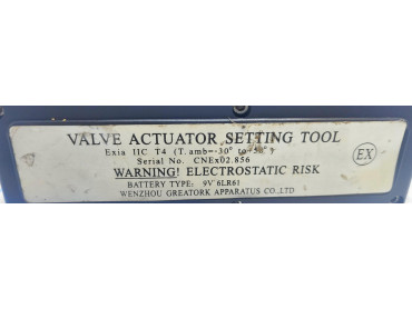 GREATORK VALVE ACTUATOR SETTING TOOL SERIAL NO : CNE x 02. 856 