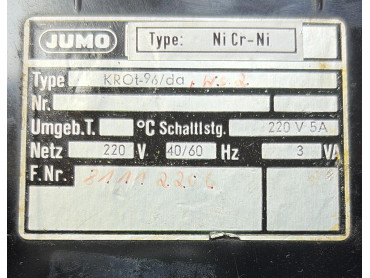 JUMO DIGIT KROT- 96/DA TEMPERATURE CONTROLLER Ni Cr - Ni 220 v 