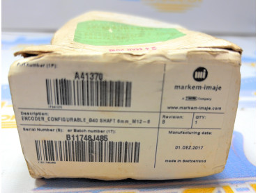 MARKEM-IMAJE  ENCODER_CONFIGURABLE  040 SHAFT 6 MM _M12-8 P/N A 41370 