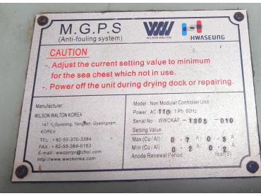 MGPS WWCKAF - 1305 - 010 CONTROL PANEL 