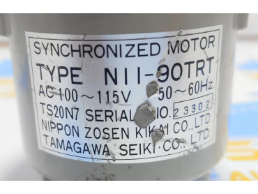 NIPPON ZOSEN KIKAI CO.LTD N11-90TRT SYNCHRONIZED MOTOR AC100~115V 50-60HZ TAMAGAWA SAIK