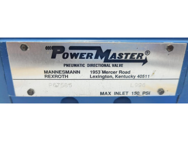 REXROTH POWER MASTER PNEUMATIC DIRECTIONAL VALVE   P 67585 MAX INLET PSI 150 PSI 