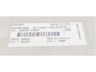 REXROTH RME02. 2-32-DC024 INPUT MODUL 24 V SN. 280937-13397  MADE IN GERMANY 