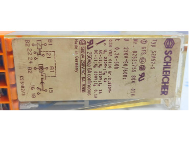 SCHLEICHER TYPE SZA52-S TIME RELAY 230V-50/60Hz Nr.02621755 804 014
