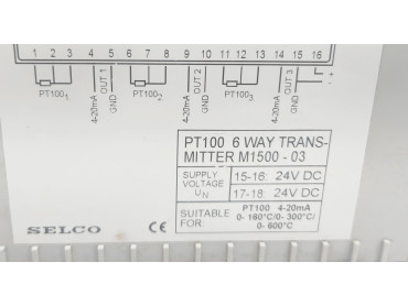 SELCO M1500 PT100 6 WAY TRANSMITTER  M 1500-03 NO : 437181