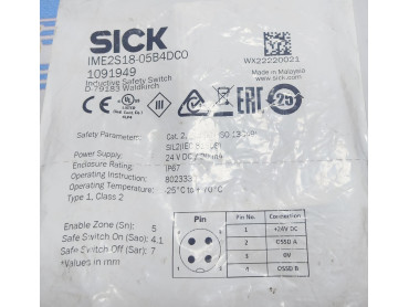 SICK IME2S18 - 05B4DC0 INDUCTIVE SAFETY SWITCH Sr No : WX 22220021