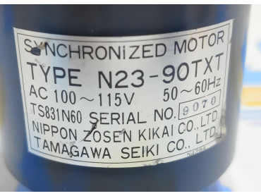 TAMAGAWA SEIKI CO.LTD SYNCHRONIZED MOTOR TYPE : N23 - 90TXT AC 100-115 V 50/60 Hz SER NO : 9070