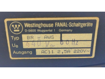WESTINGHOUSE  BR-AWS RELAY   FANAL Switchgear 440 V 60 Hz