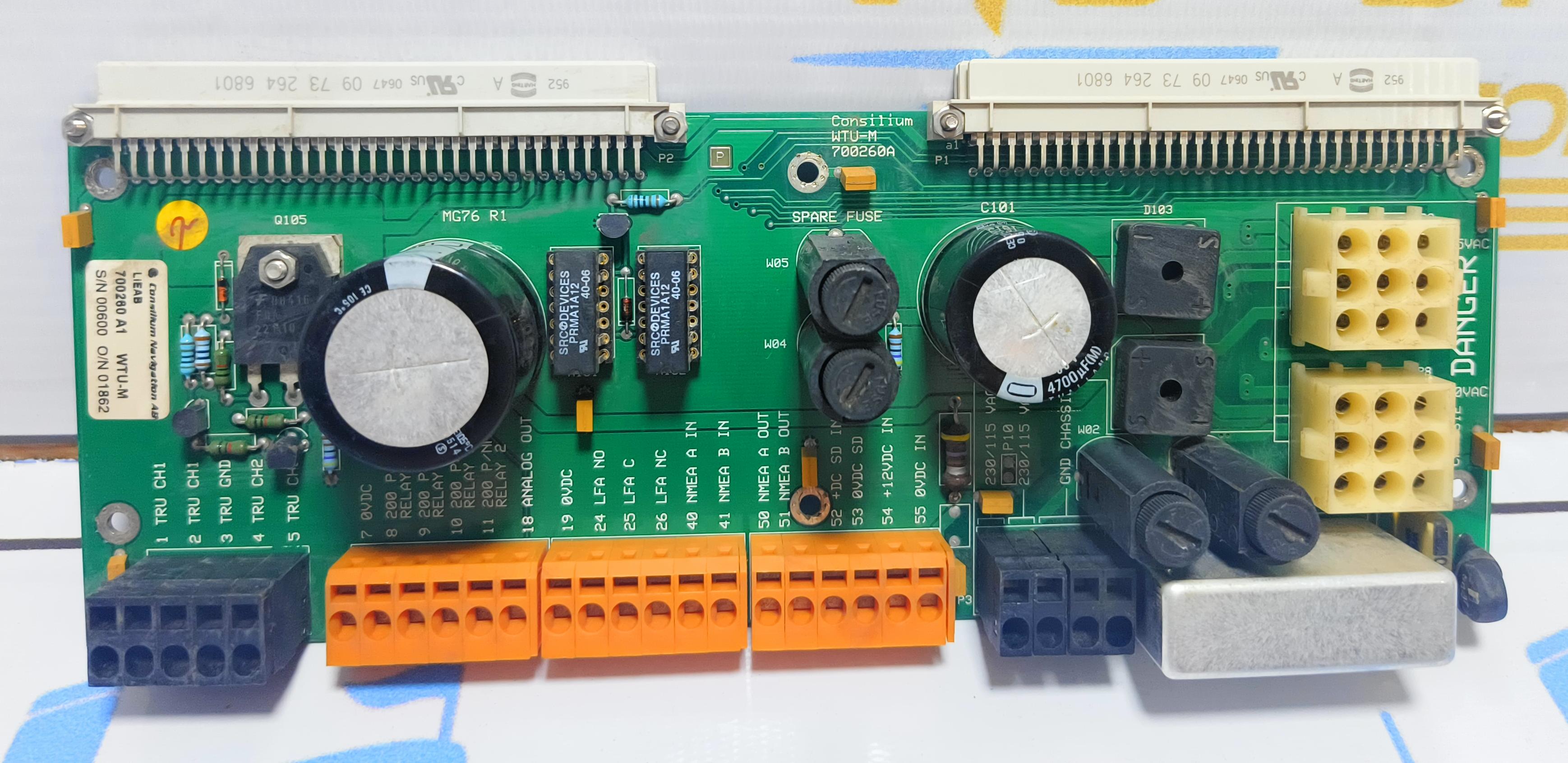 CONSILIUM WTU-M PCB CARD 700260A S/N 00600 O/N01862