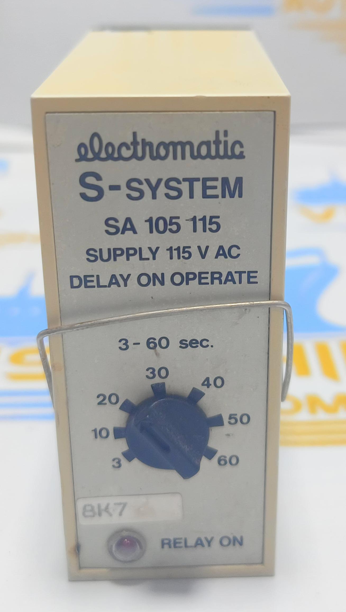 ELECTROMATIC S - SYSTEM  SA105 115 Delay On Operate SUPPLY 115V AC  3-60 sec. 8K7