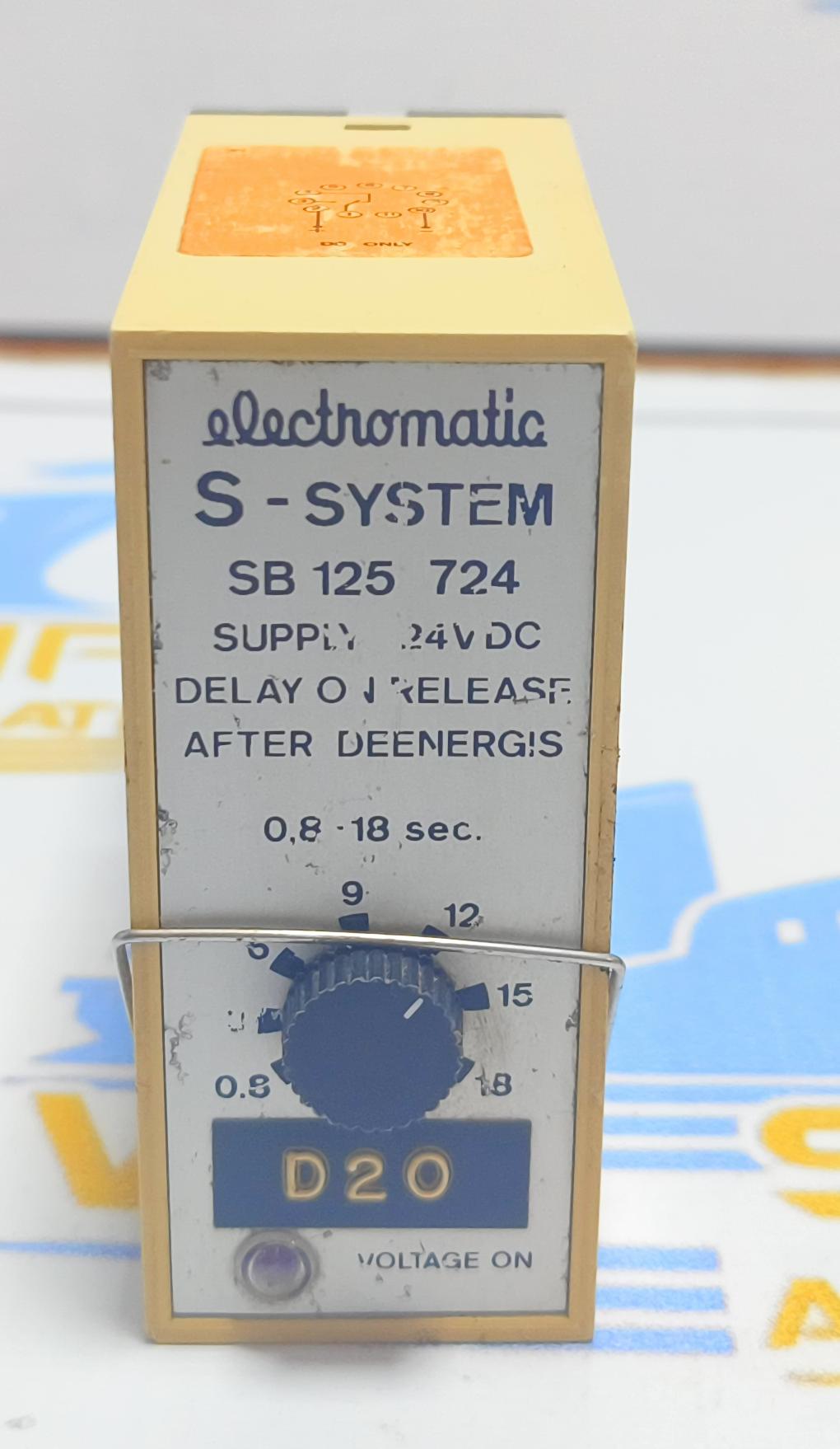 ELECTROMATIC S-SYSTEM SB 105 724 DELAY ON RELEASE TIMER RELAY 24VCD D-20