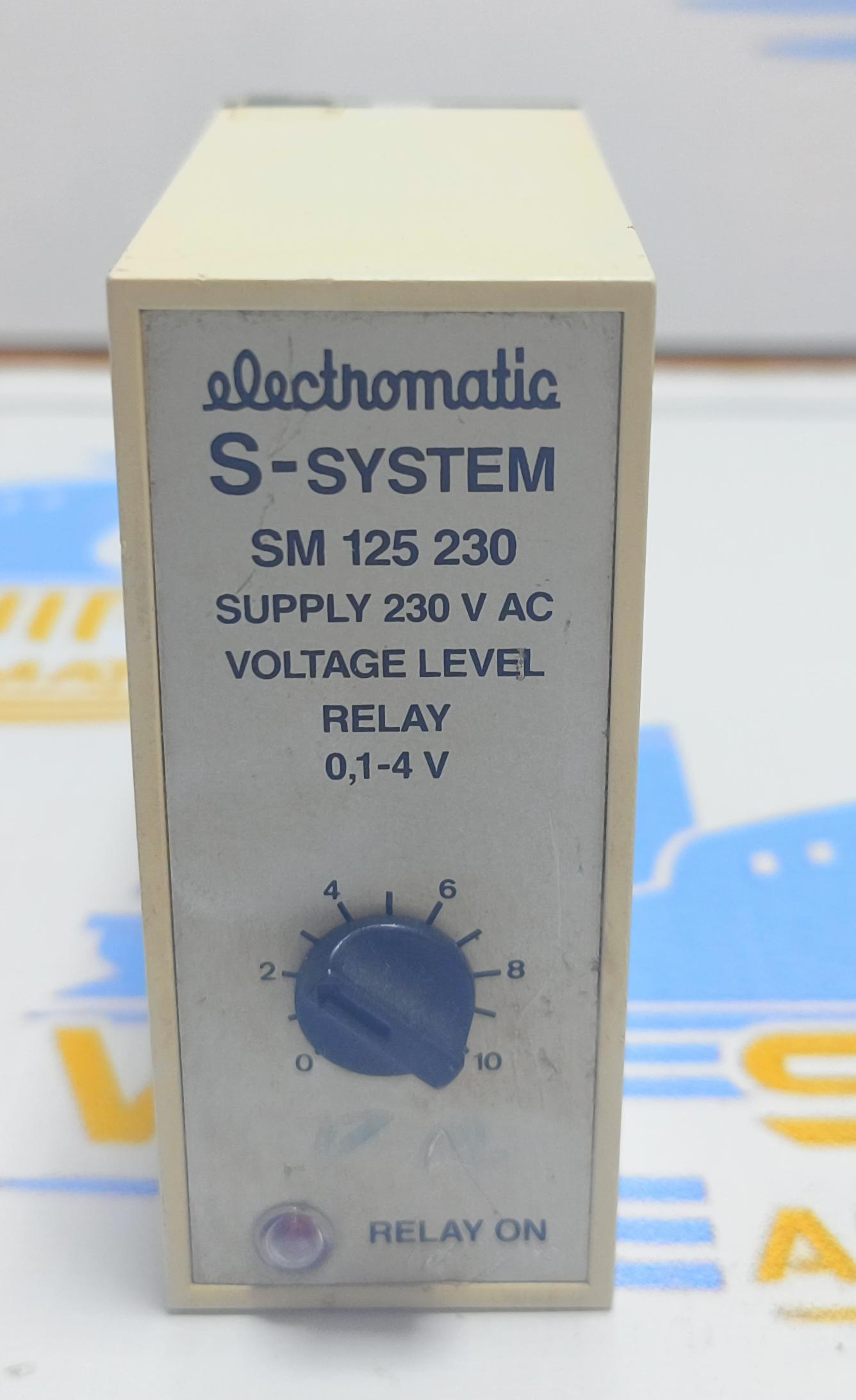 ELECTROMATIC SM 125 230 VOLTAGE LEVEL RELAY 0.1-4V 230 V 50/60 Hz 