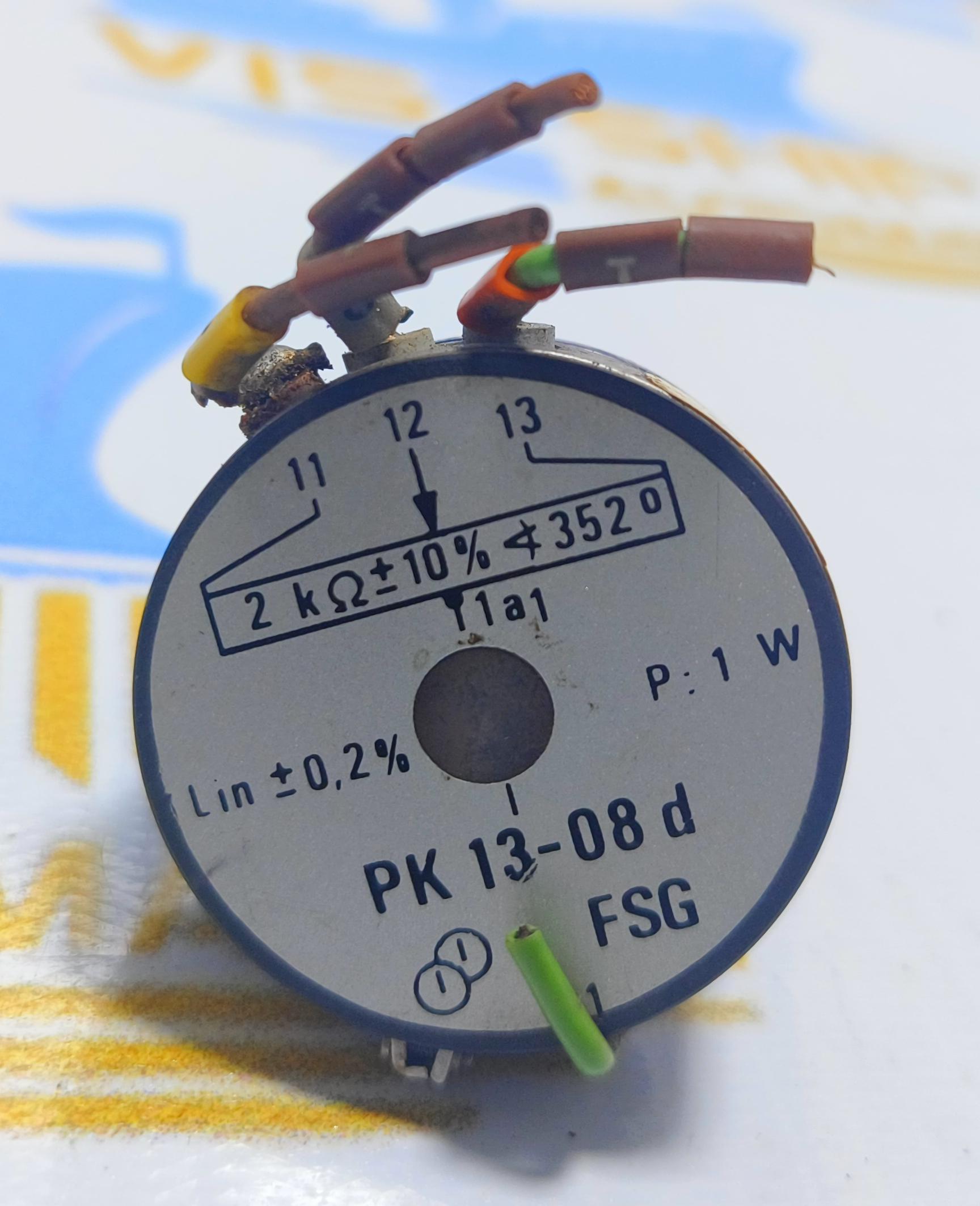 FSG PK 13-08 d POTENTIOMETER MADE IN GERMANY NO 85 05 1962