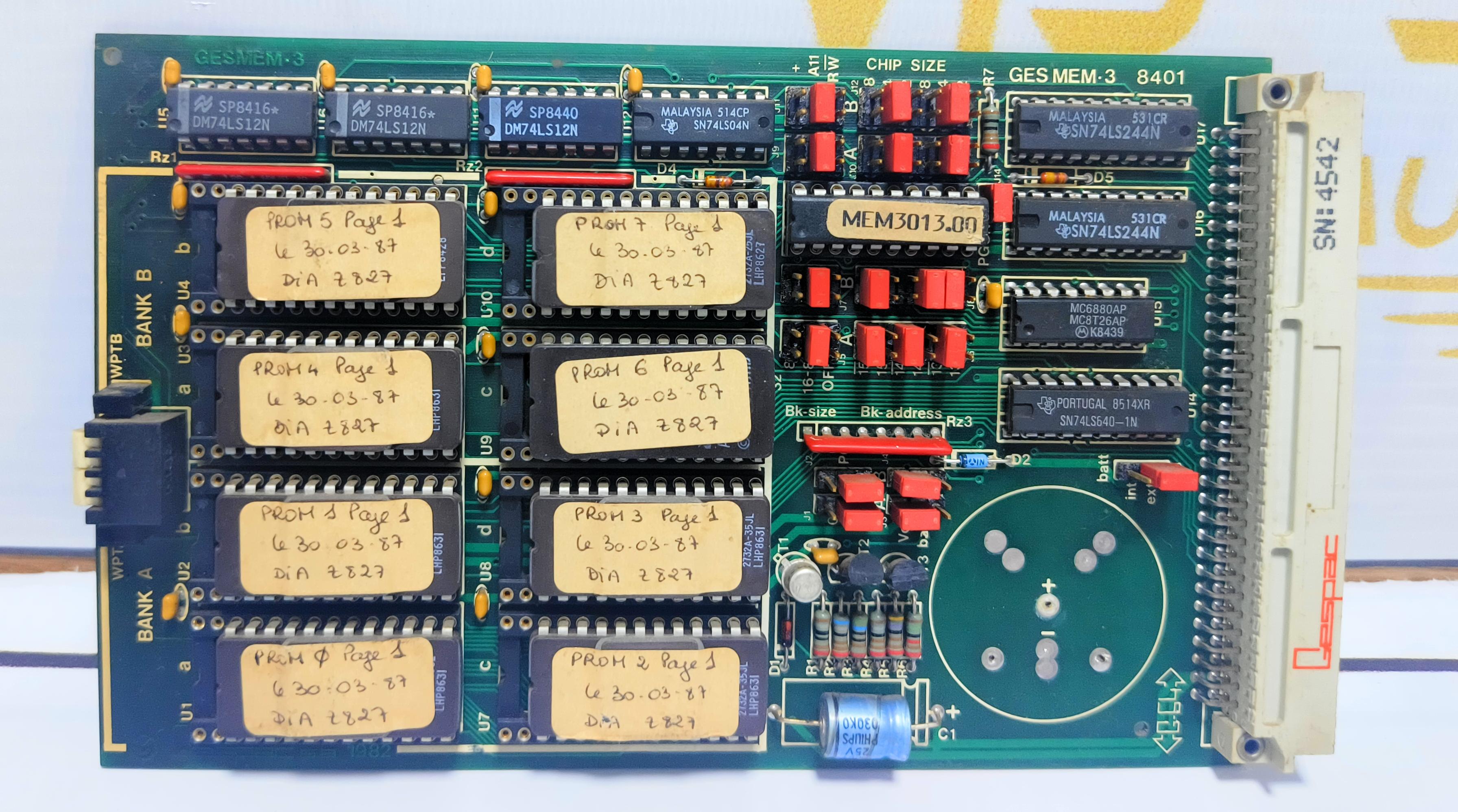 GESMEM-3 8401 PCB CARD FOR CMR 708 S/N: 4542