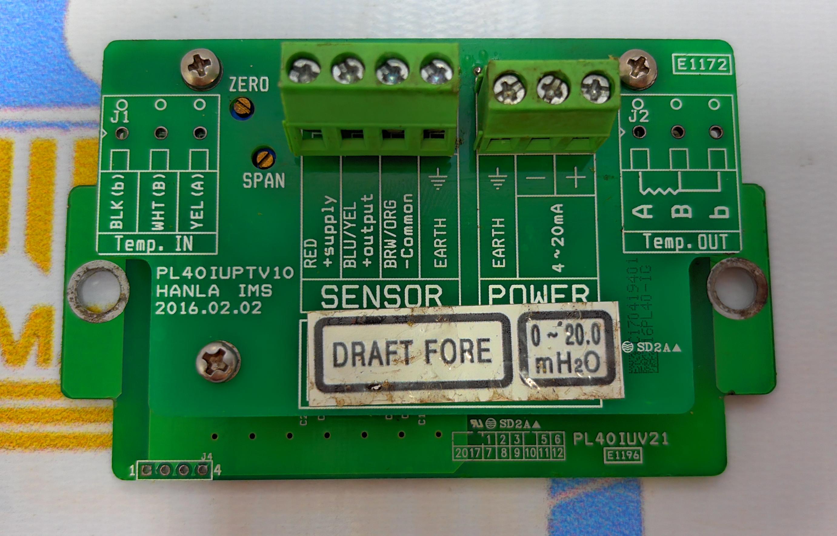 HANLA IMS PL40 IUPTV10 PCB CARD FOR PL 40 PRESSURE LEVEL TRANSMITTER