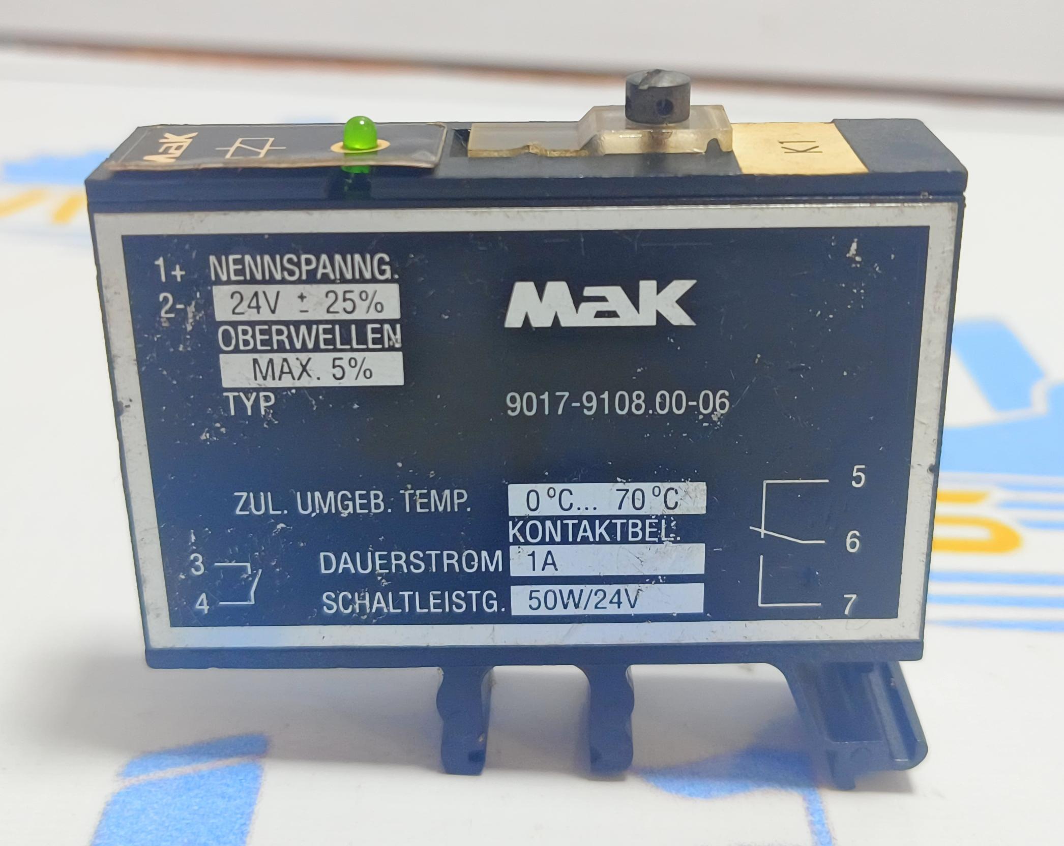 MAK 9017-9108.00-06 PLUG IN RELAY