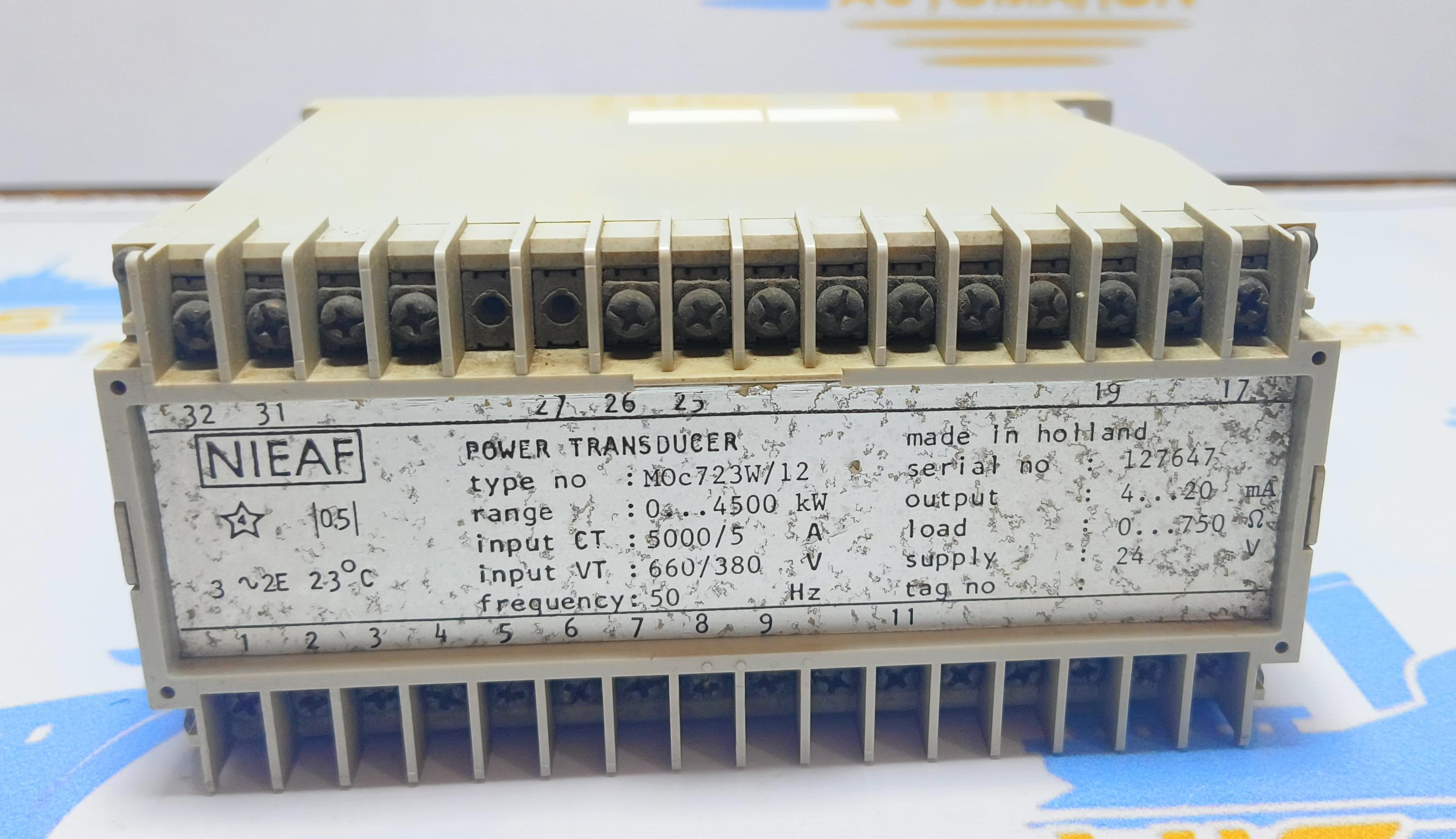 NIEAF POWER TRANSDUCER  TYPE: MOc723W/12 SERIAL NO :127647  660/380 V 