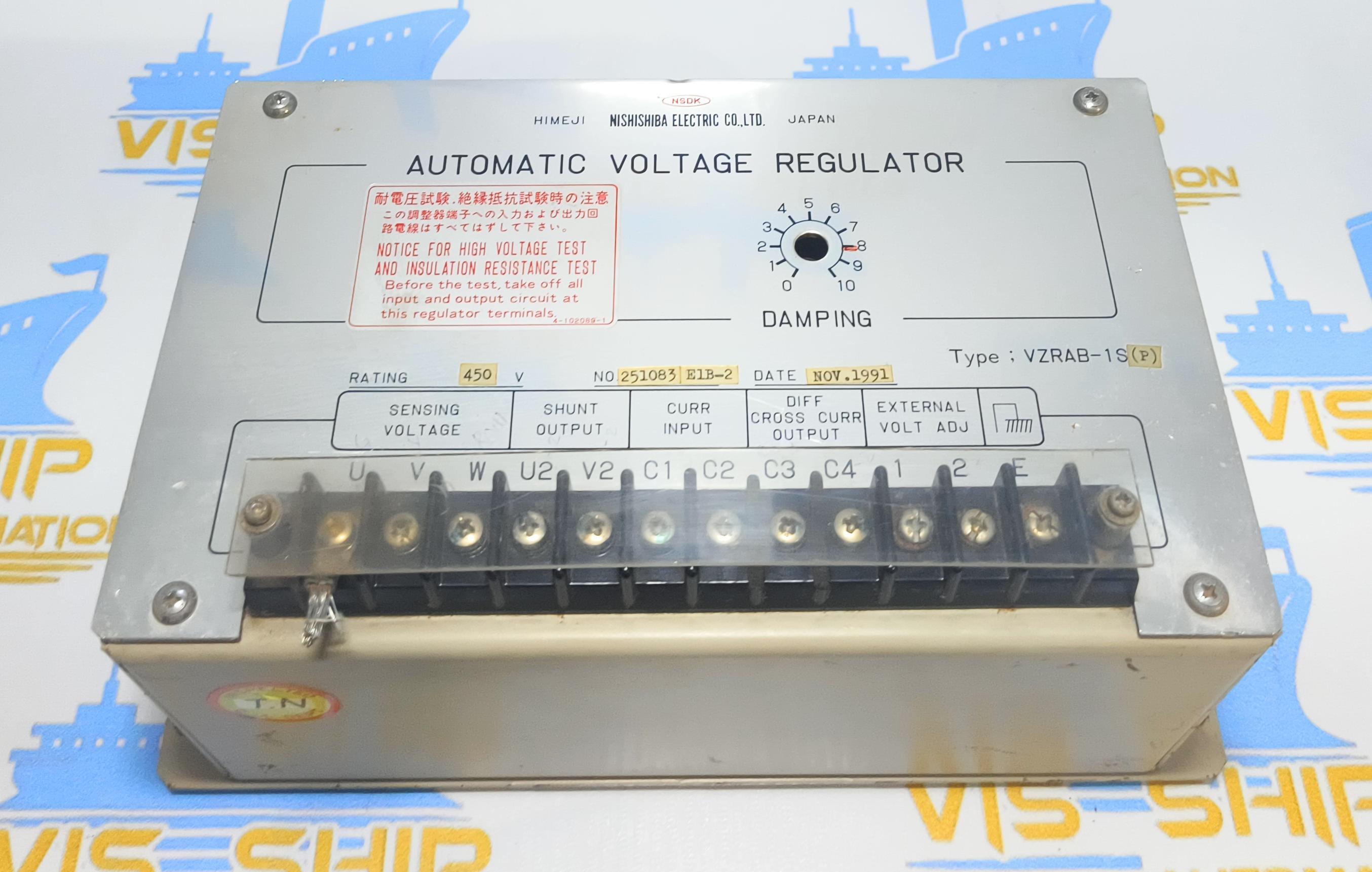 NISHISHIBA VZRAB-1S (p) AUTOMATIC VOLTAGE REGULATOR NO:251083 E1B -2 DATE: NOV 1991