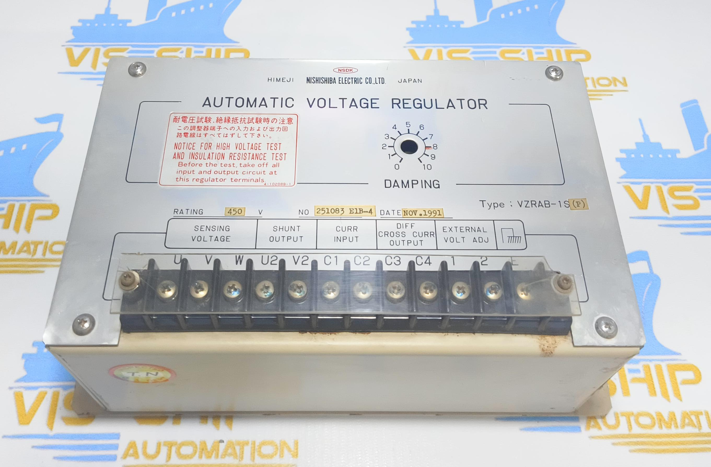 NISHISHIBA VZRAB-1S (p) AUTOMATIC VOLTAGE REGULATOR NO:251083 E1B -4 DATE:  NOV 1991