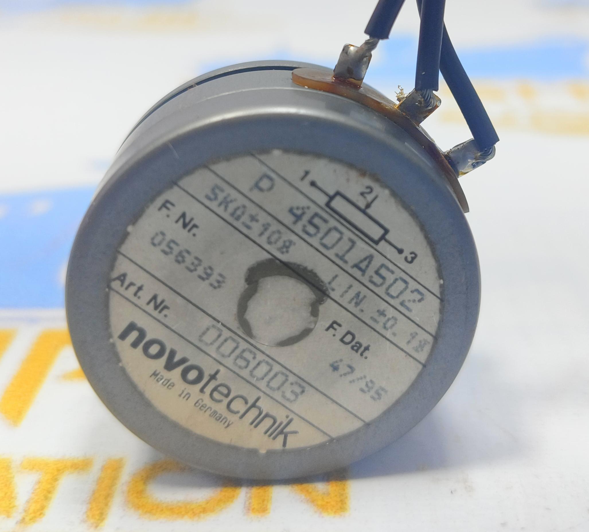NOVOTECHNIK P4501A502 ROTARY SENSOR POTENTIOMETER  Art No : 006003