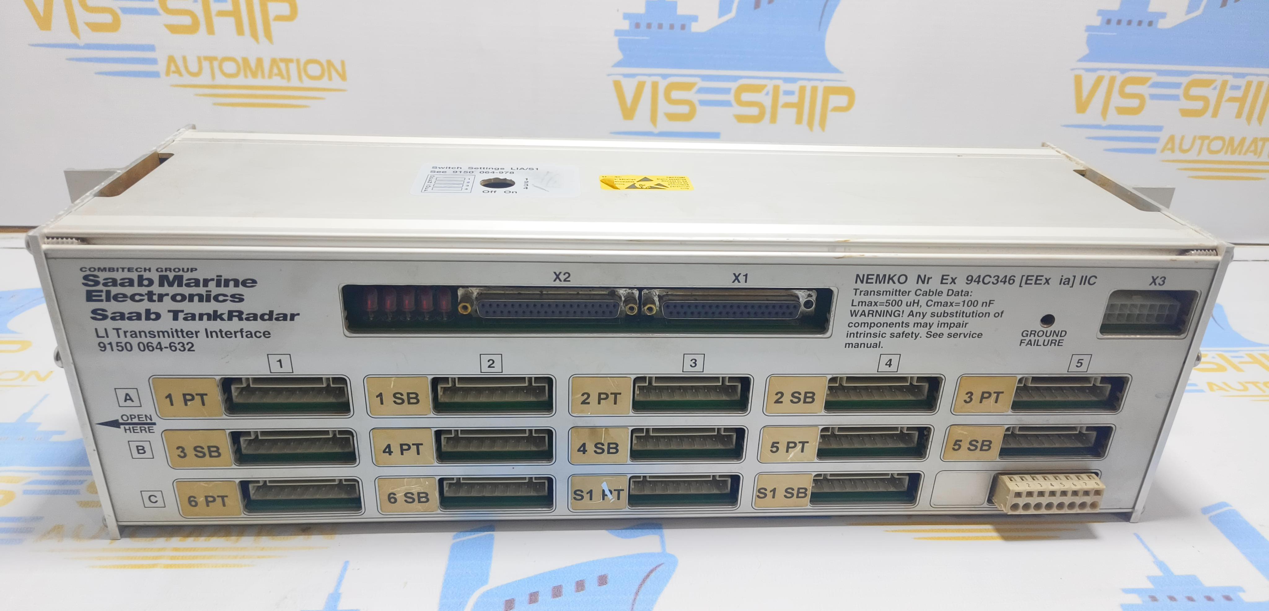 Saab Marine Tank Radar 9150 064-632 LI Transmitter Interface 9150064-632A