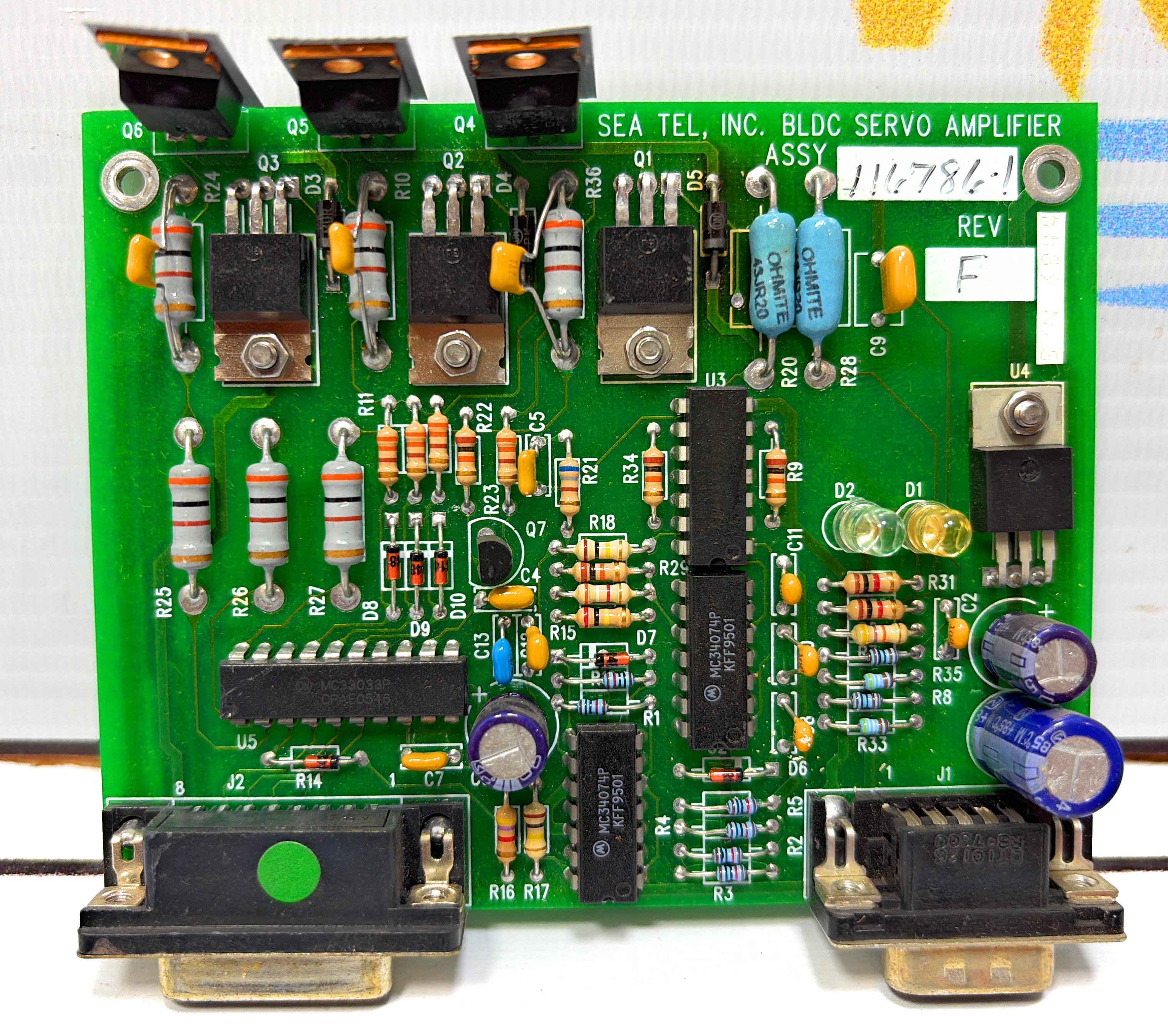 SEA TEL INC BLDC SERVO AMPLIFIER 116786-1 S/N 6844