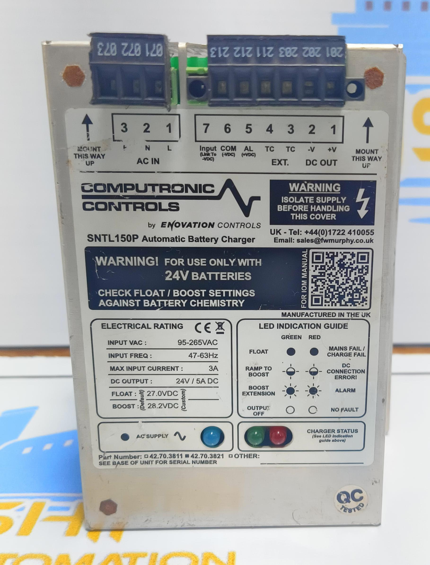 Sentinel 150 12V/5A SNTL150P Automatic Switch Mode Battery Charger