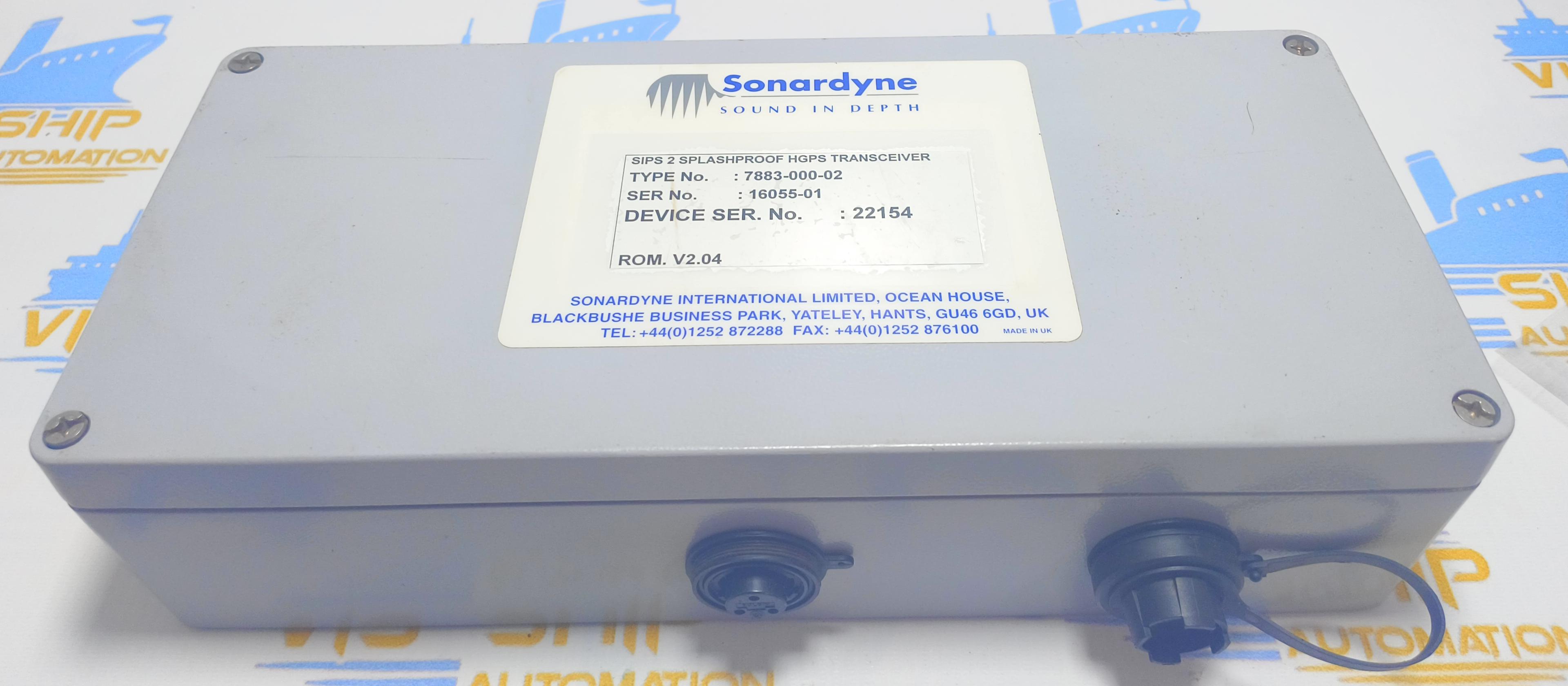 SONARDYNE SIPS 2 SPLASHPROOF HGPS TRANSCEIVER TYPE NO : 7883-000-02 SER NO : 16055-01